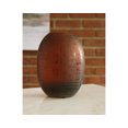 thumbnail image 2 of Signature Design by Ashley Embersen Contemporary 7.5" Glass with Grid Texture Tabletop Vase, Yellow, Orange, & Brown, 2 of 3