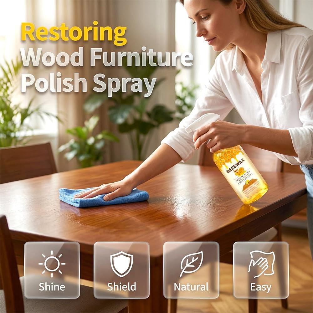 2026 Upgrade Natural Beeswax Spray, Beeswax Spray Cleaner, Beeswax Furniture Polish, The Original Beeswaxs Spray, Wood Seasoning Beewax For Furniture Floor (3pcs)