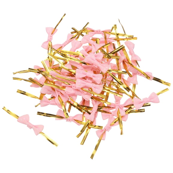 Uxcell Foil Twist Ties 3.1" Plastic Closure Tie for Bread, Candy Pink 100Pcs