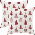 thumbnail image 1 of HAYAN Christmas Pillow Covers 22x22 Inch Set of 2 Red Christmas Trees Throw Pillows Case,Holiday Outdoor Decorative Farmhouse Winter Decor Cushion Covers for Home Sofa Bed Couch, 1 of 1
