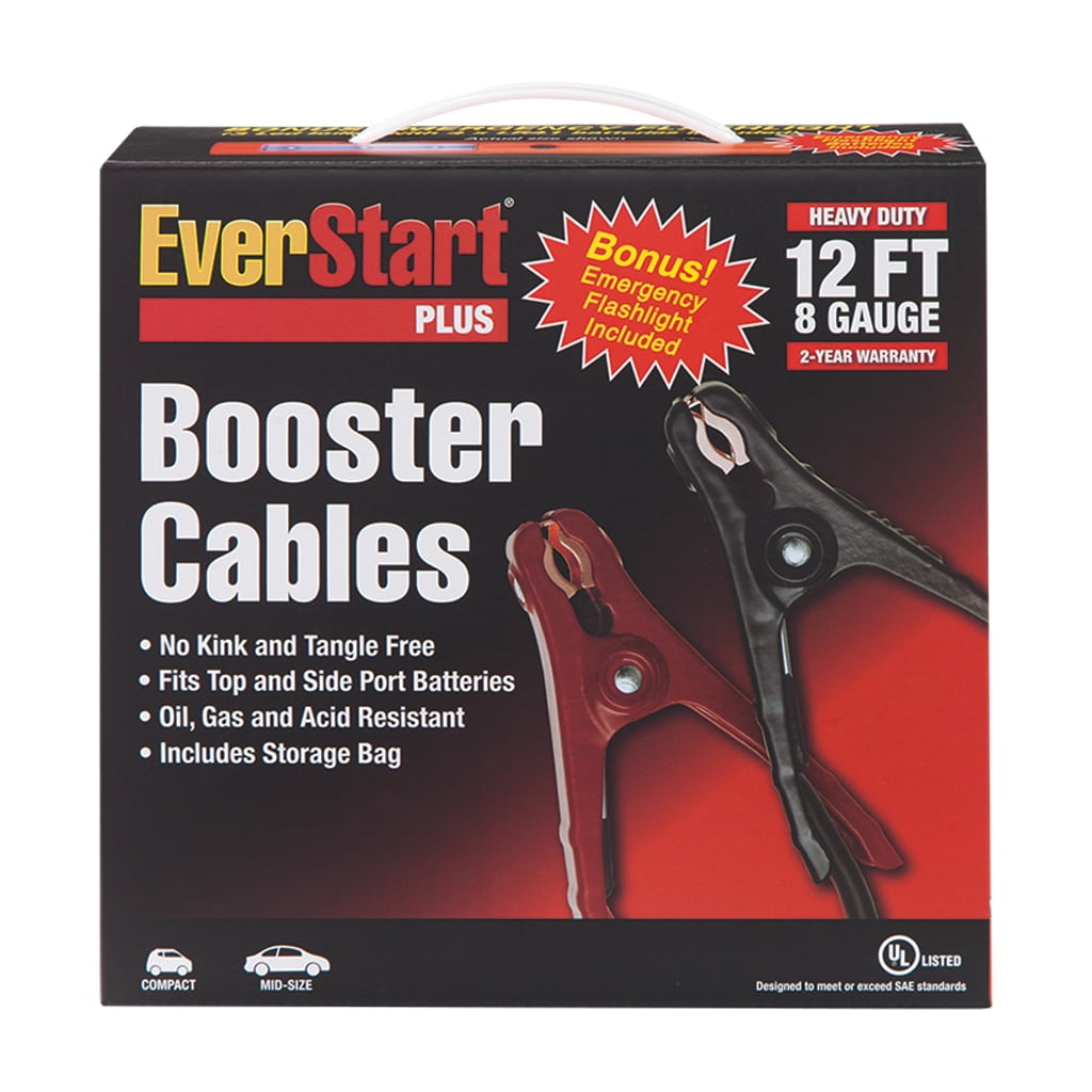 Everstart Booster Cable W Bonus Light