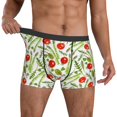 thumbnail image 3 of Men's Boxer Briefs, Asparagus tomato Pattern Soft Comfy Mens Underwear Boxer Briefs Breathable With Widen Waist, 3 of 7