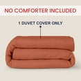 thumbnail image 2 of Kotton Culture 1Pc California King Size Duvet Cover Only 100% Egyptian Cotton Sateen 600 TC Ultra Soft Premium Durable Comforter Cover Zipper Closure & Corner Ties, Burnt Orange, 2 of 4