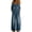 Blue, variant on Womens Denim Jumpsuits with Pockets Off the Shoulder Long Sleeve Squared Neck Wide Leg Loose Jean Jumpsuits with Suspenders White