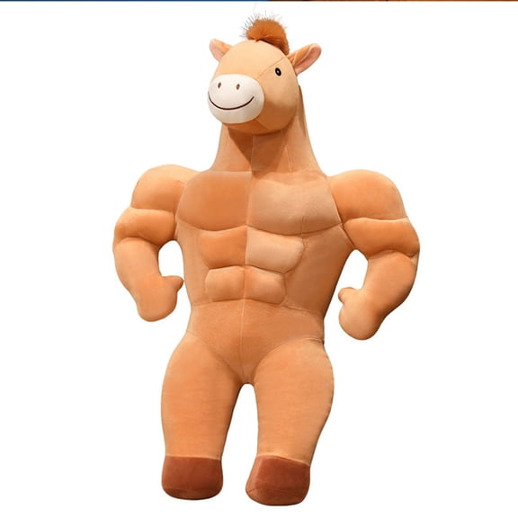 YiJuHui Muscle Horse Boyfriend Pillow Hugging Doll Plush Toy, Funny Muscle Horse Body Pillow for Adults, Stress Relief Gifts, Cute Home Decor, Comfort Hugging Pillow for Sofa Bed
