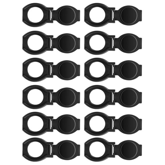 WHAMVOX 12Pack Camera Lens Cover Black ABS Privacy Protection for Laptop Webcam and Desktop Computer 5.65x0.96in