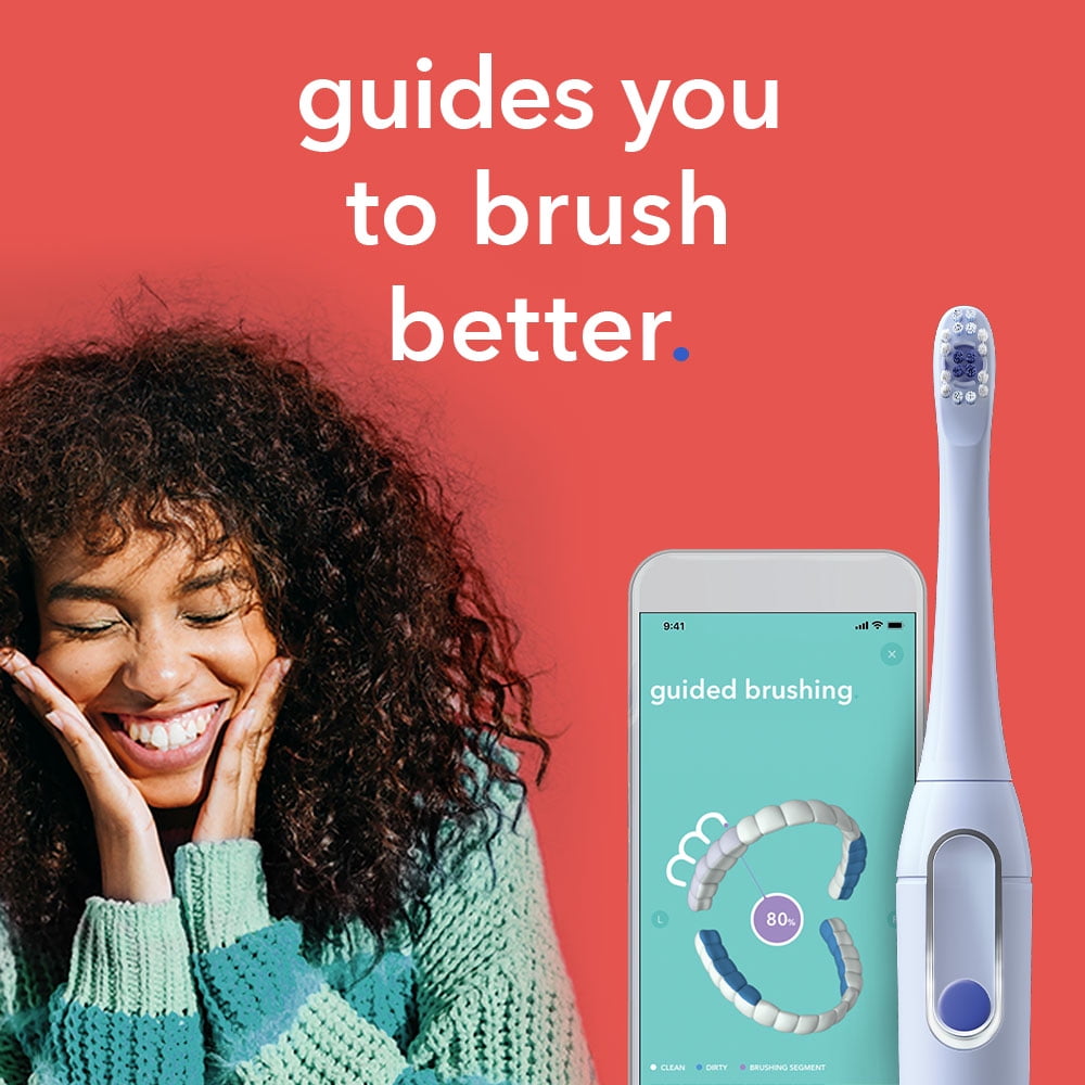 hum by Colgate Smart Rechargeable Electric Toothbrush Kit with Travel Case, Blue
