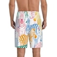 thumbnail image 3 of Naloa Zebra Colourful Men's Short Pajama Pants, Lounge Comfort Shorts with Elasticized Waistband and Side Pockets - 3X-Large, 3 of 9