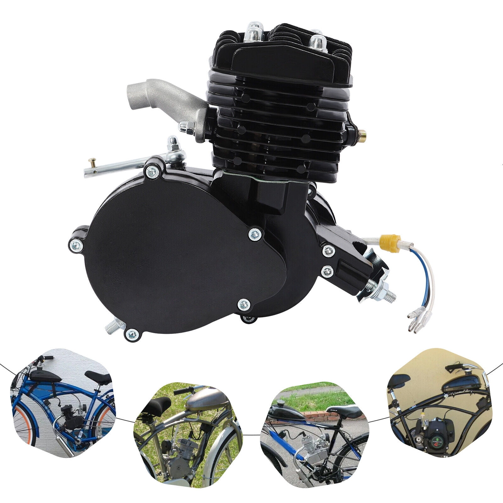 Miumaeov PK80 Full Set 80cc Bike Bicycle Motorized 2 Stroke Single-Cylinder Gasoline Motor Engine Kit Set