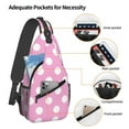 thumbnail image 3 of Lsque Pink And White Polka Dot Pattern Cross Chest Bag Diagonally – Premium Durable Front Chest Sling with Adjustable Padded Strap, High-Capacity Storage, 3 of 8