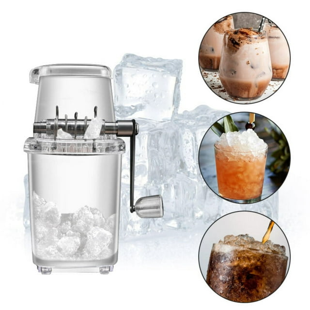 Langgg Manual Ice Block Breaking Crusher Snow Cone Machine Dining Kitchen Blender Party Camping Picnic Cold Beverage Shaver Clear