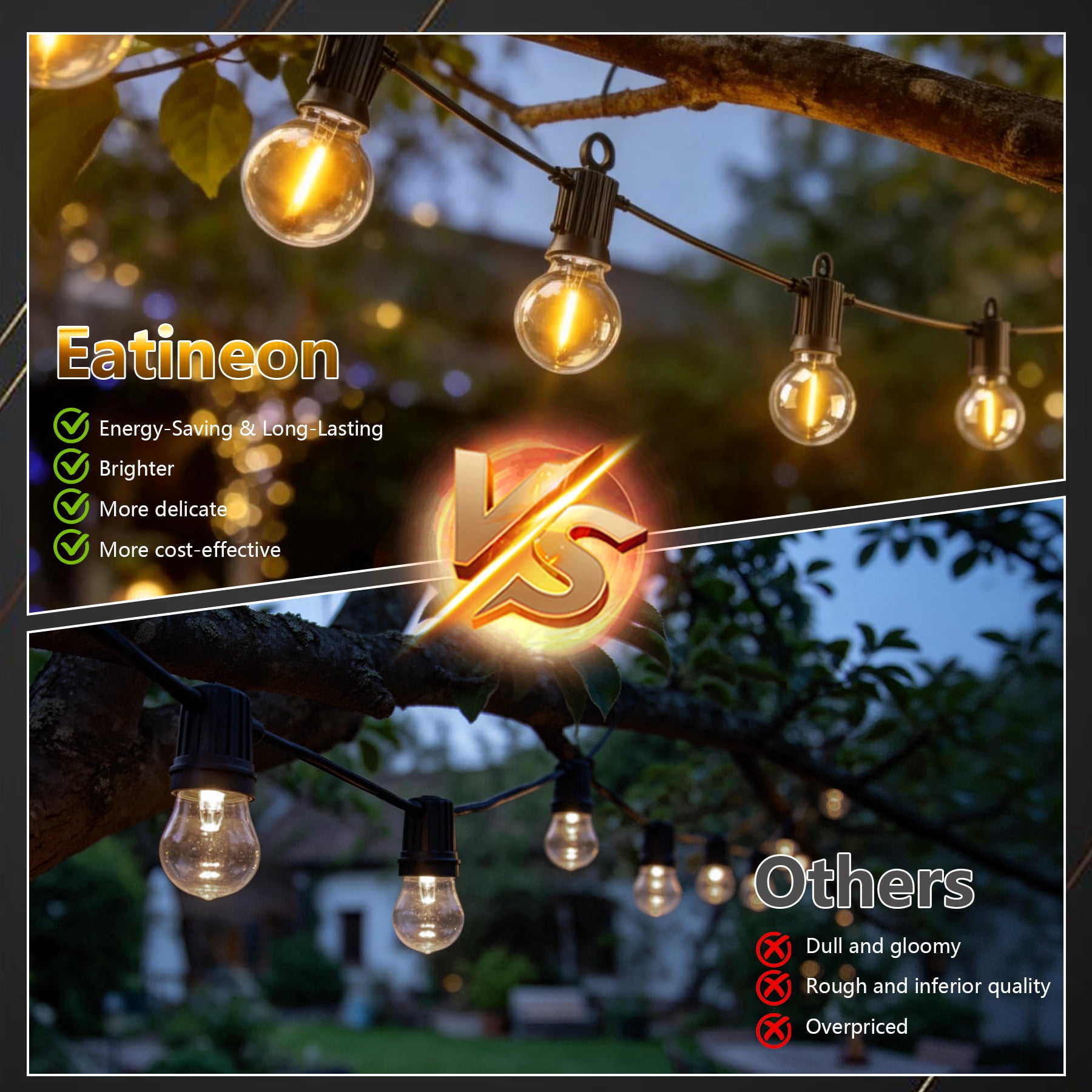 Beatineon Outdoor String Lights ,150 FT Led Patio Globe Lights