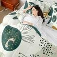 thumbnail image 4 of Manfei Boho Print Bedding Comforter Set 7 Pieces,Bohemain Theme Full Bedding Set,Minimalist Aesthetic Full Bedding Set,Green Beige Brown Fitted Sheet Flat Sheet,Microfiber Bedroom Decor,Reversible, 4 of 8