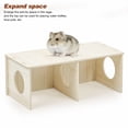 thumbnail image 7 of Hamster Hut, 2 Chamber Hamster Hideouts Wood Smooth Surface Chinchilla Habitat No Nails Guinea Pig Maze Exploring Gerbils Toys with Slide House for Dwarf Hamster Syrian, 7 of 7