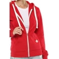 thumbnail image 4 of Urban Look Womens Active Long Sleeve Fleece Zip Up Hoodie with Plus Sizes (X-Large, B1 Solid Red), 4 of 4