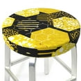 thumbnail image 3 of Junzan Geometric Pattern With Bee Bar Stool Cover Round Seat Cushion With Elastic Washable And Non Slip Bottom For Barstool Padded Chair Slipcover - 12 Inch, 3 of 7