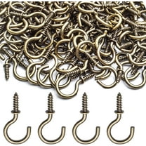 200pcs 0.7inch Bronze Cup Hooks Screw Cup Hooks Ceiling Hooks Rubbed Screw-in Hanger Light Hooks Mug Hooks Holder for Outdoor and Indoor