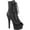 Black Faux Leather/Black Matte, variant on Women's Pleaser Aspire 1021 Open Toe Bootie