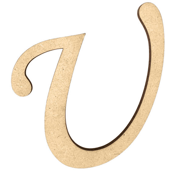 22" Tall MDF Wood Letter U | 1/8" Thick | Wood Craft Letter | Monotype Font