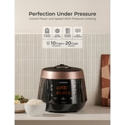 CUCKOO High Pressure Rice Cooker 10-Cup Uncooked / 20-Cup Cooked with Nonstick Inner Pot, Large Rice Maker with 13 Menu Options and Steam Plate, Fuzzy Logic Tech, Voice Guide, Black (CRP-P1009SB)
