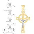 thumbnail image 4 of Floreo 10k Yellow Gold Celtic Knot Crucifix of Jesus Cross Religious Pendant (Large), 4 of 4
