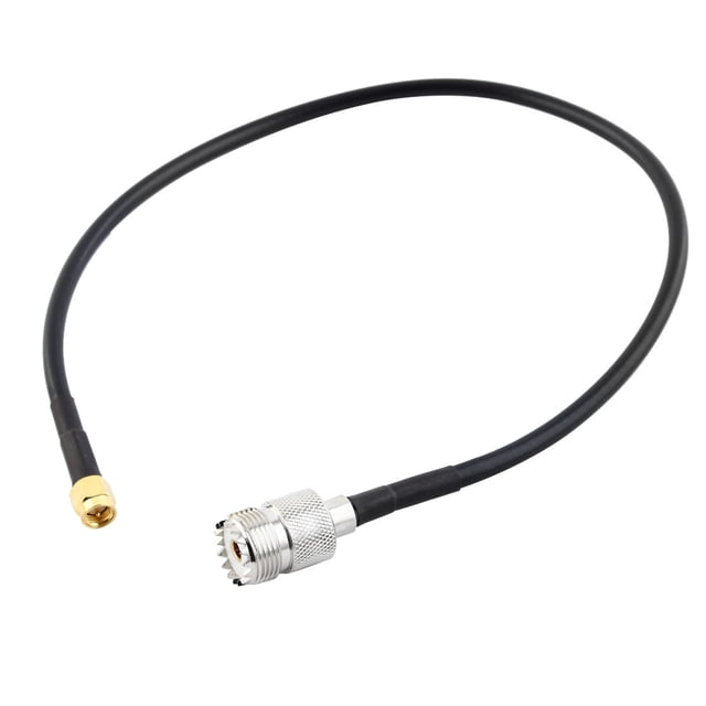 SMA Male to UHF Female Connector Pigtail Cable Black 40cm Long