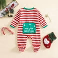 thumbnail image 5 of FYDUU Baby Footed Romper Onesies Baby Girl Boy Christmas Outfit My First Christmas Footie Romper Zipper Bodysuit Jumpsuit Fall Winter Clothes 6-12 Months, 5 of 8