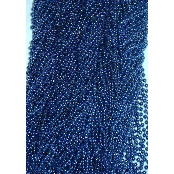 72 Blue Mardi Gras Gra Beads Necklaces Party Favors 6 Dozen Lot