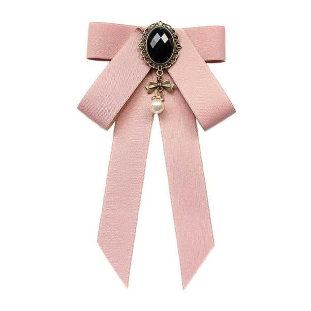 Milageto Bow Tie Ribbon Brooch Pre Tied Bow Tie Ladies