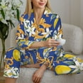 thumbnail image 6 of Kdxio Sicilian Style Women's Pajama Sets Long Sleeve Button Down Sleepwear Nightwear Soft Pjs Lounge Sets-Large, 6 of 7