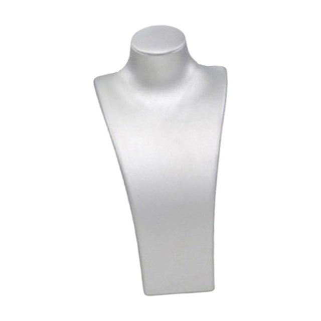 Expositor de busto para collares, soporte de maniquí para collares, elegante estante de almacenamiento, organizador de joyas de cuero sintético para 14 cm x 7 cm x 27 cm