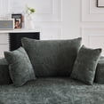 thumbnail image 6 of 55" Upholstered Chaise Lounge Indoor, 360° Swivel Barrel Chair with Wide Armrest and Three Pillows, Oversized Chenille Accent Arm Chair for Living Room Bedroom Reading, Green, 6 of 9