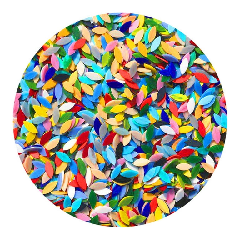 100x Petal Mosaic Tiles, Mixed Color Mosaic Glass Pieces, Mosaic Tiles  Stained Glass Tiles for Crafts, Colorful Mosaic Pieces Mosaic Projects  Supply 