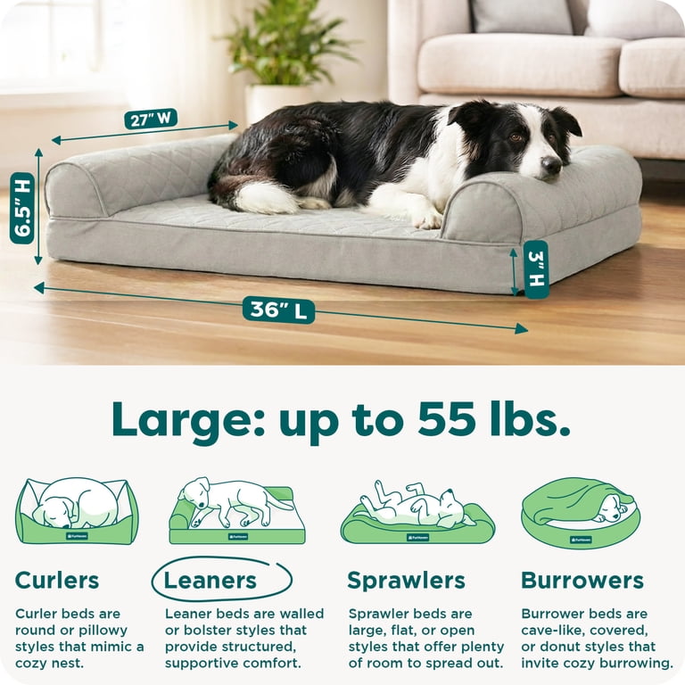 FurHaven Quilted Orthopedic Sofa Dog Bed, Large photo 3