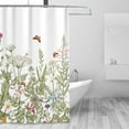 thumbnail image 5 of Floral Wildflower Botanical Waterproof Polyester Bathroom Shower Curtain 72x72 inch with 12 Hooks, 5 of 6