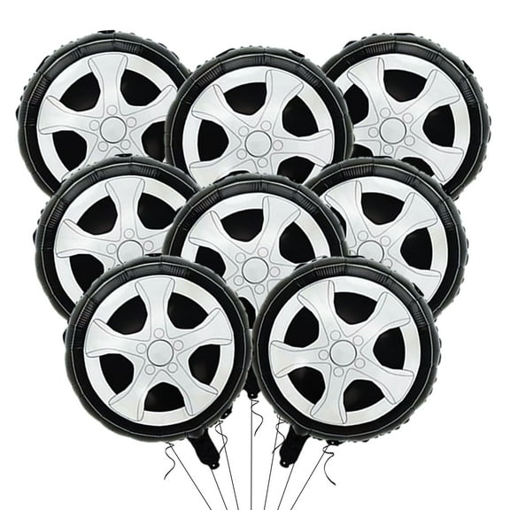 Wheel Balloons, 18 Inch Race Car KKS1 Tire Balloons, Racing Cars Theme Birthday Party Decorations Supplies for Men and Boys 8 Pcs