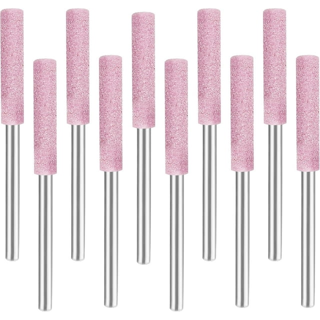 12 Pcs 3/16 Inch Chainsaw Sharpening Stones Diamond Chainsaw Sharpener Chainsaw Grinding Stone File Pink Chainsaw Accessories for Electric Diamond Sharpening Wheel, 4.8mm