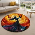 thumbnail image 5 of Rainbow Mandala Round Area Rug, bright boho circle carpet for kids room, play area or dorm, soft washable non-slip floor mat, fun colorful home décor accent for creatives, 5 of 6