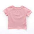 thumbnail image 3 of Toddler T Shirts Toddler Kids Girls Summer Solid Short Sleeve Casual T Shirt Lightweight Breathable Soft Top Boys T Shirts Pink 4 Years-5 Years, 3 of 6