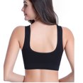 thumbnail image 3 of Cute Bralettes for Women Fashion No Underwire Wireless Yoga Sports Bra V-Neck Back-Smoothing Bra Feature Hook and Eye Closure Training Bra Style Y-180 , Black S, 3 of 5