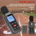 thumbnail image 3 of Decibel Meter, Filter Wind 31.5Hz-8kHz Frequency Response Sound Level Meter with Backlit for Noise Detection, 3 of 7