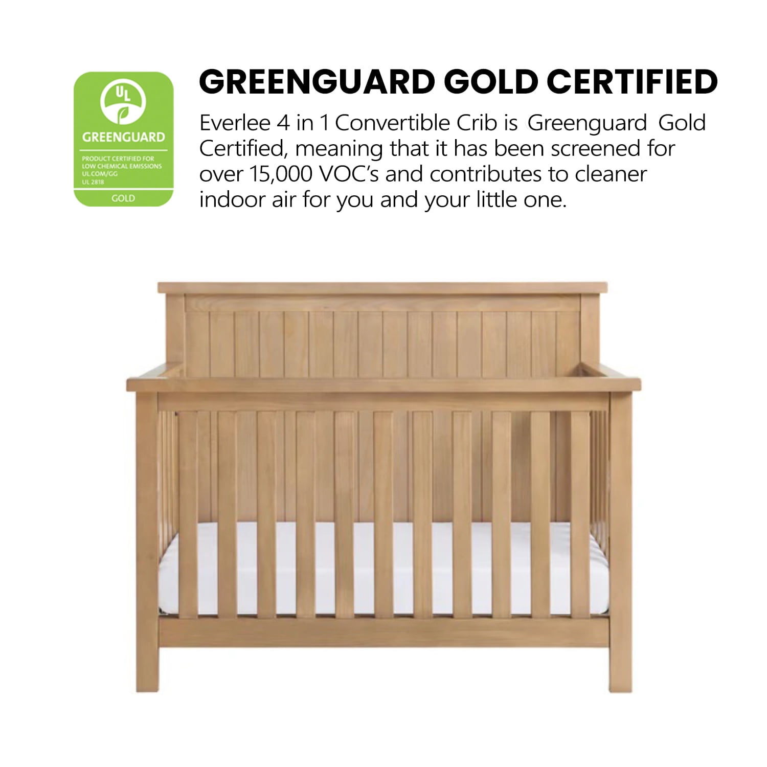 Soho Baby Everlee 4-In-1 Convertible Crib In Honey Wood