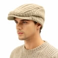 thumbnail image 2 of Fgnfyis Adult British Style Retro Beret Autumn Winter Knitted Cap with Baseball Brim Casual Beret Hats for Women KH1, 2 of 3