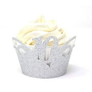 All About Details 10 Cupcake Wrappers,12pcs (Glitter Silver)
