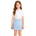 thumbnail image 2 of Girls Uniform Skirts Solid Color Heart Embroidery Pleated Tennis Skirts High Waist Skort, 2 of 5