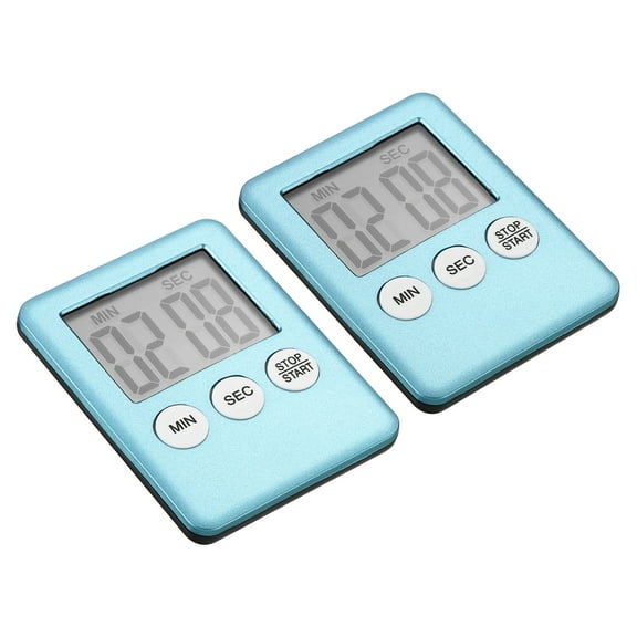 Uxcell Digital Timer,2pack Small Count Down/UP Clock with Magnetic,Kitchen Timer Light Blue