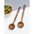 thumbnail image 4 of Yo Treasure Tiramisu Wine & White Dotted Resin Wood Salad Server Set, 4 of 5