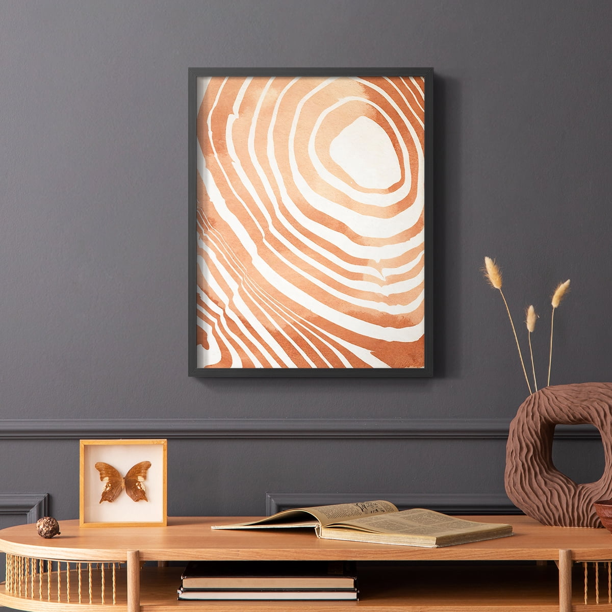 Wood Grain Suminagashi IV Framed Print - Solid Wood in Single Picture Frame Solid Wood 2 Framed Print