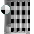thumbnail image 3 of Small Stall Shower Curtain 36x78 Inch Narrow Half Size Black White Plaid Bath Curtains Bathroom Decor Spring Farmhouse Buffalo Checkered Waterproof Fabric Shower Curtain Set with Hooks 36 Inch, 3 of 6