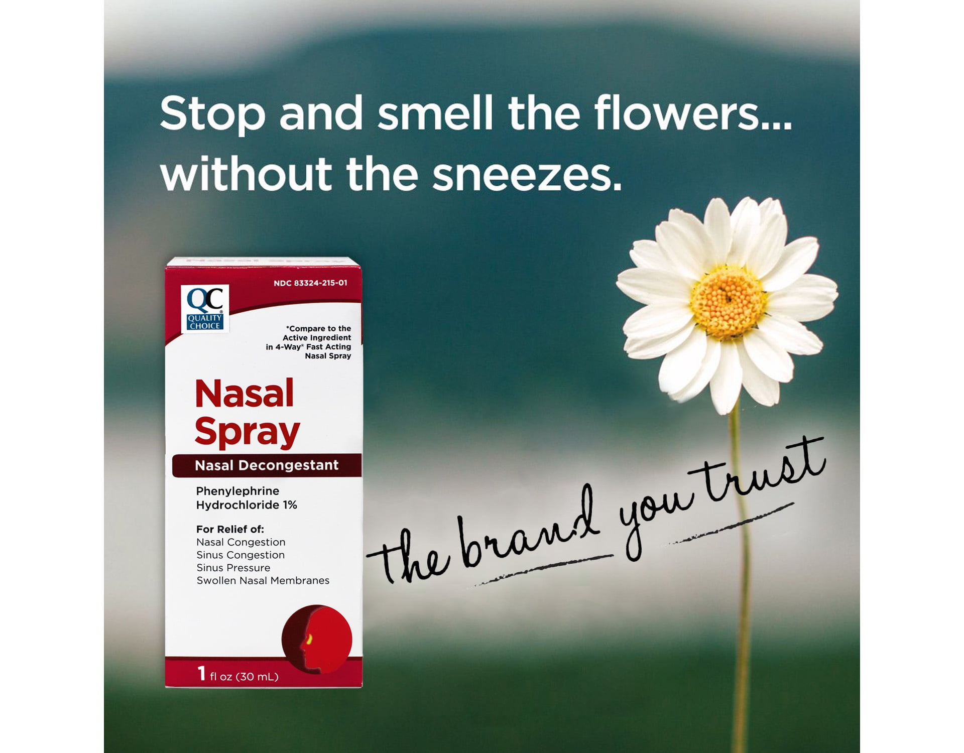 6 Pack Quality Choice 4 Way Acting Nasal Spray 1oz Each